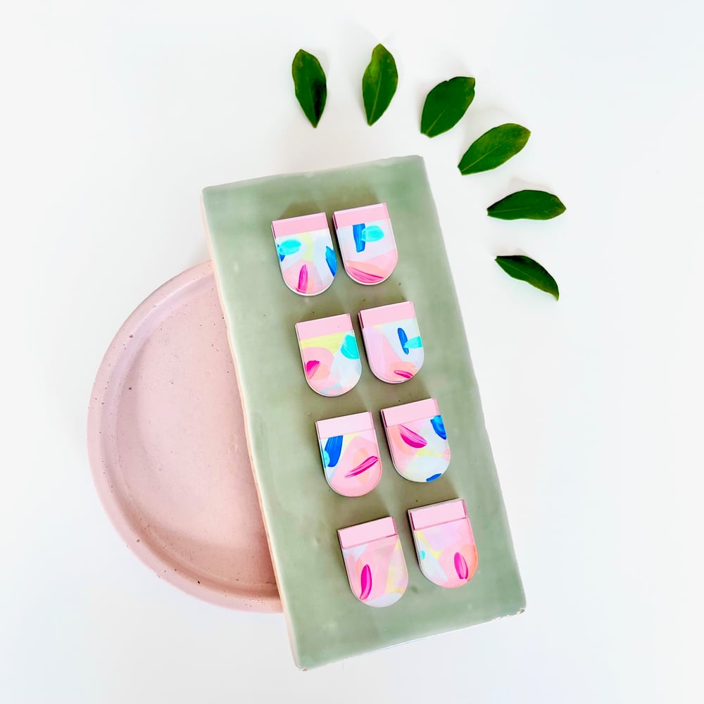 Image of Kaleidoscope Colour (hand-painted) Statement Studs