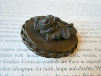 Image 3 of Antique Victorian Mourning Brooch, Rose Cameo High Relief Design