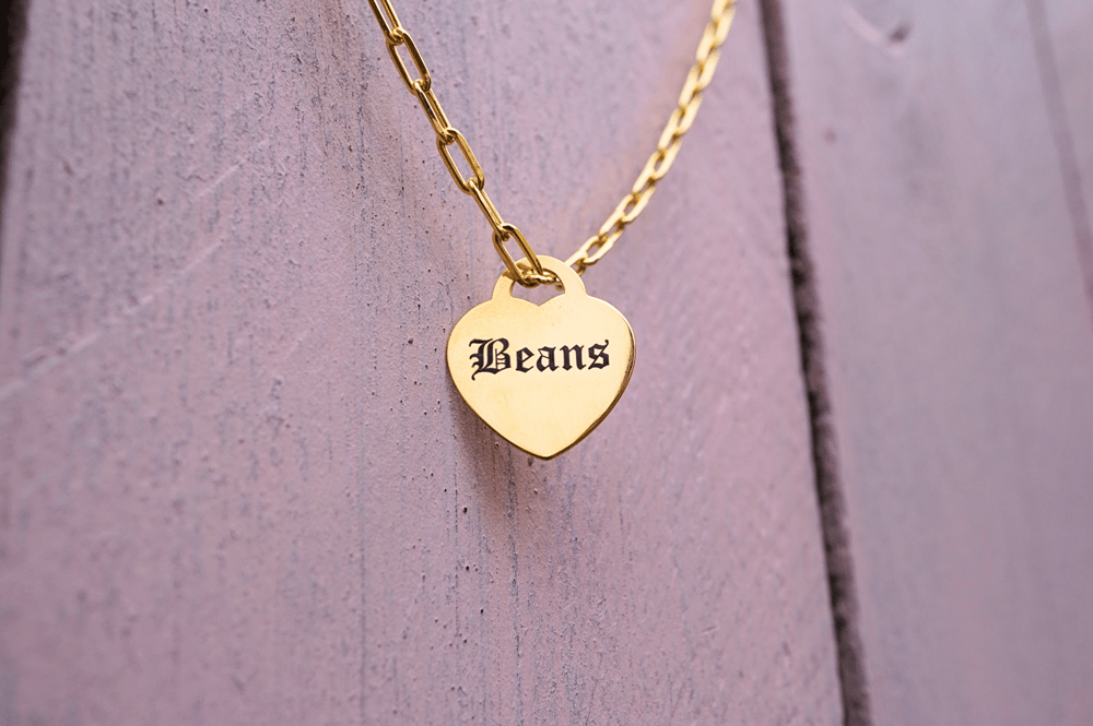 Gold Plated Heart Pendant on Paper Chain