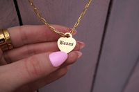 Image 3 of Gold Plated Heart Pendant on Paper Chain