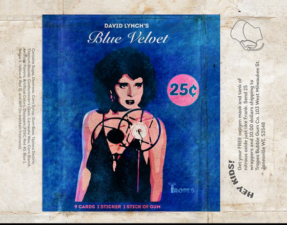 Image of Blue Velvet Bubble Gum Card Wrapper Print