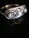 ART DECO 18CT PLATINUM OLD CUT DIAMOND 3 STONE 0.50CT RING