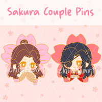 Image 2 of Sakura Couple Pin OOPS EXTRAS