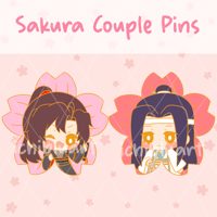 Image 1 of Sakura Couple Pin OOPS EXTRAS