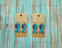 Image 2 of Suicide Awareness Ribbon Clay Set/Earrings 