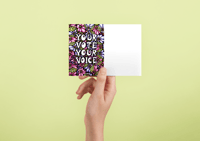 Image 1 of 1000+ Postcards - Save on BULK Postcards - Floral Your Vote Your Voice