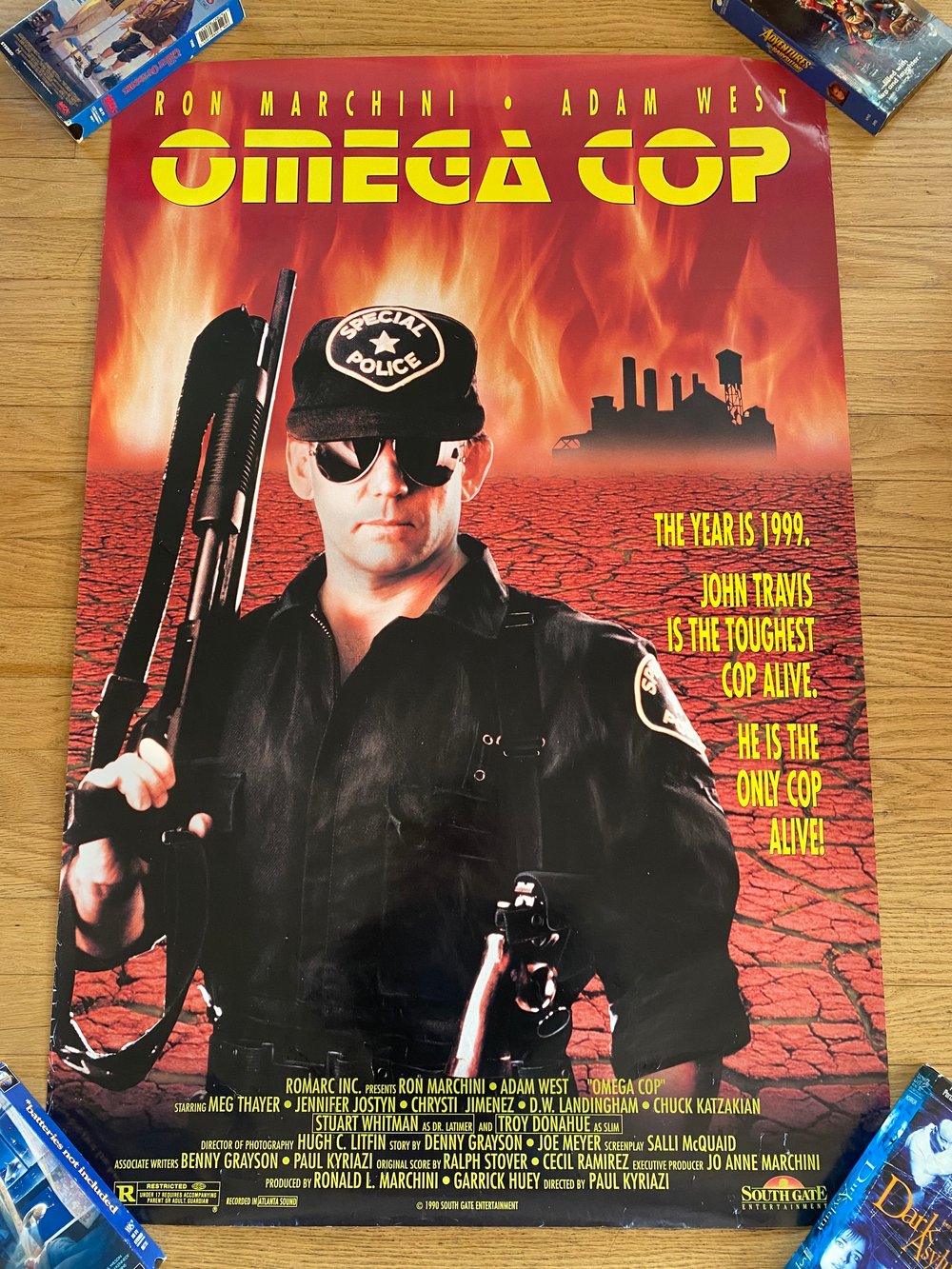 1990 OMEGA COP Original Southgate Entertainment Video Promotional Movie poster