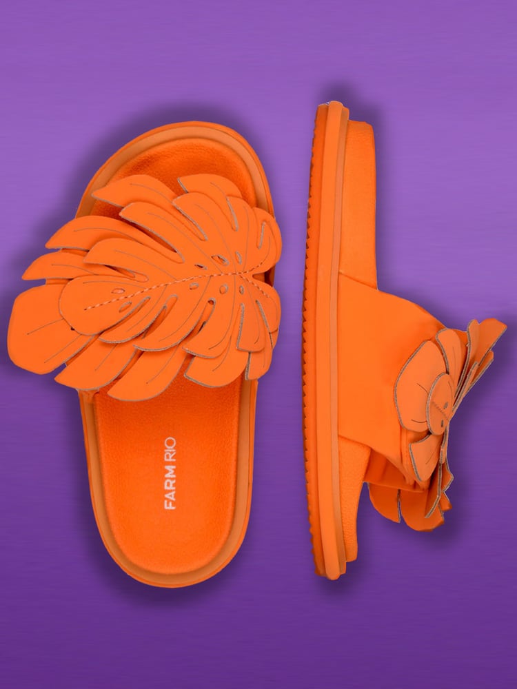 Image of Monstera Leaf Anatomic Slide Sandals
