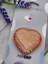Image 3 of Peach heart phone grip
