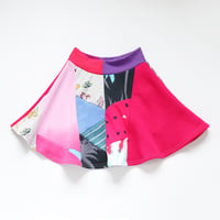 Image 3 of pink hearts palm butterflies patchwork 6 courtneycourtney twirly twirl spinning sweatshirt skirt