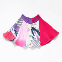 Image 1 of pink hearts palm butterflies patchwork 6 courtneycourtney twirly twirl spinning sweatshirt skirt