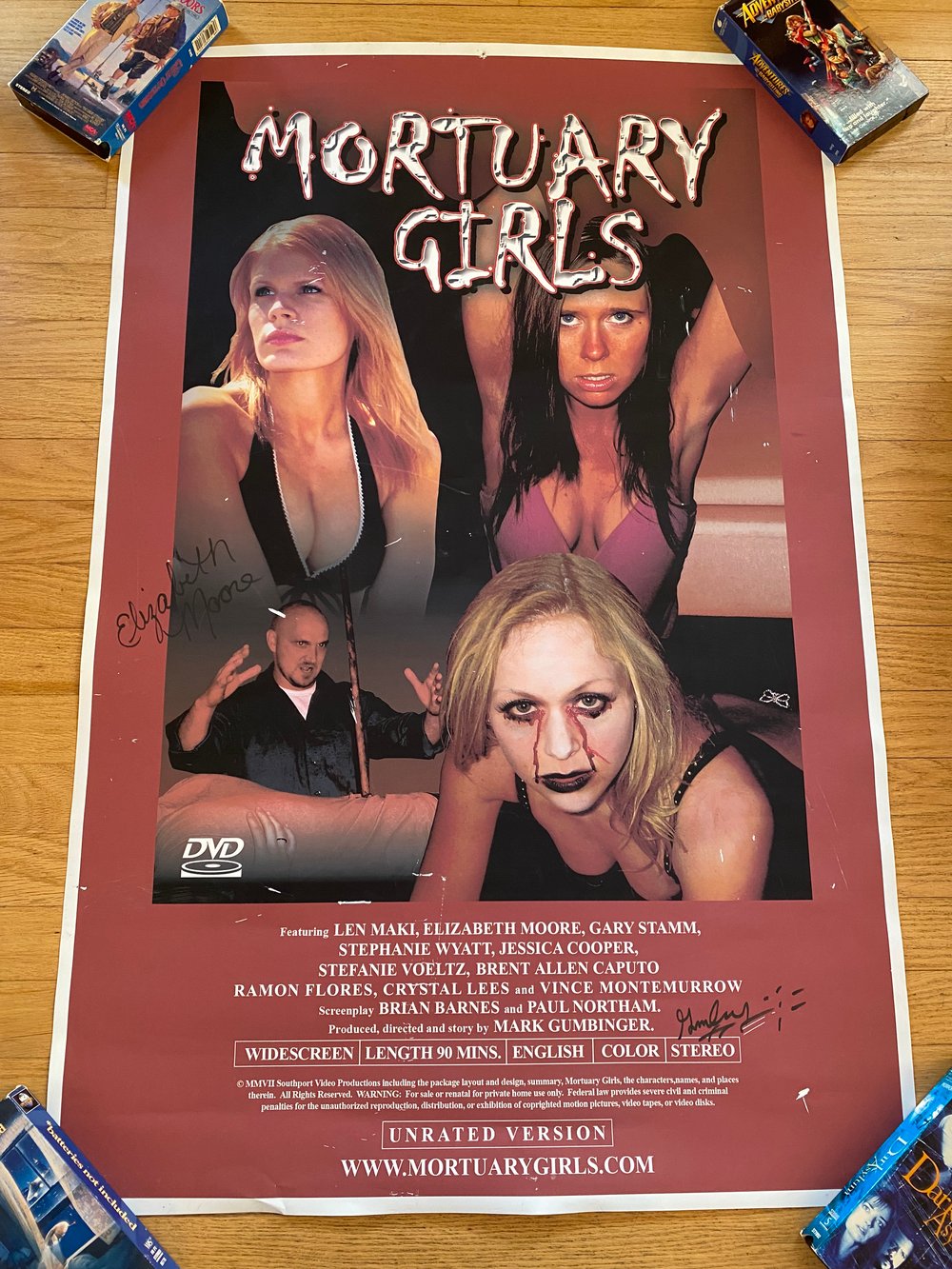 2006 MORTUARY GIRLS Original Movie poster- Autographed