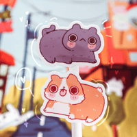 Image 2 of Corgi and Kitty sticker