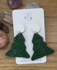 Image 2 of CHRISTMAS TREE (TEXTURED) | POLYMER CLAY EARRINGS