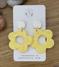 Image 2 of YELLOW TEXTURED FLOWER STUDS | POLYMER CLAY EARRINGS