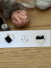 CHECKERBOARD HEART STUDS| POLYMER CLAY EARRINGS