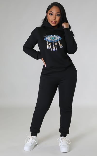 Image of Eye on Me Sweatsuit (Black)