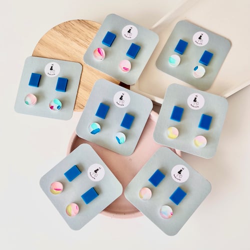 Image of Kaleidoscope (hand-painted) Shapes Stud Pack