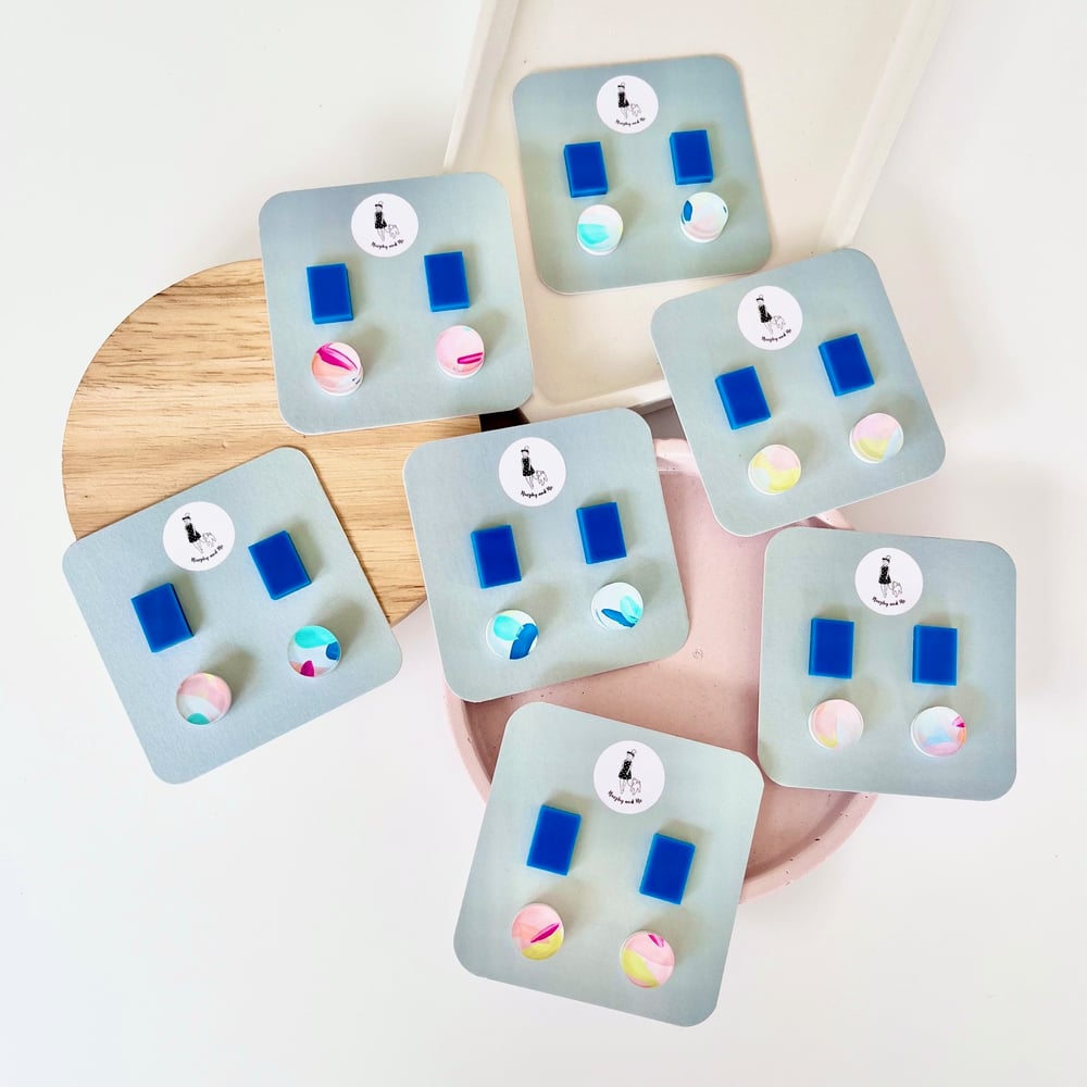 Image of Kaleidoscope (hand-painted) Shapes Stud Pack