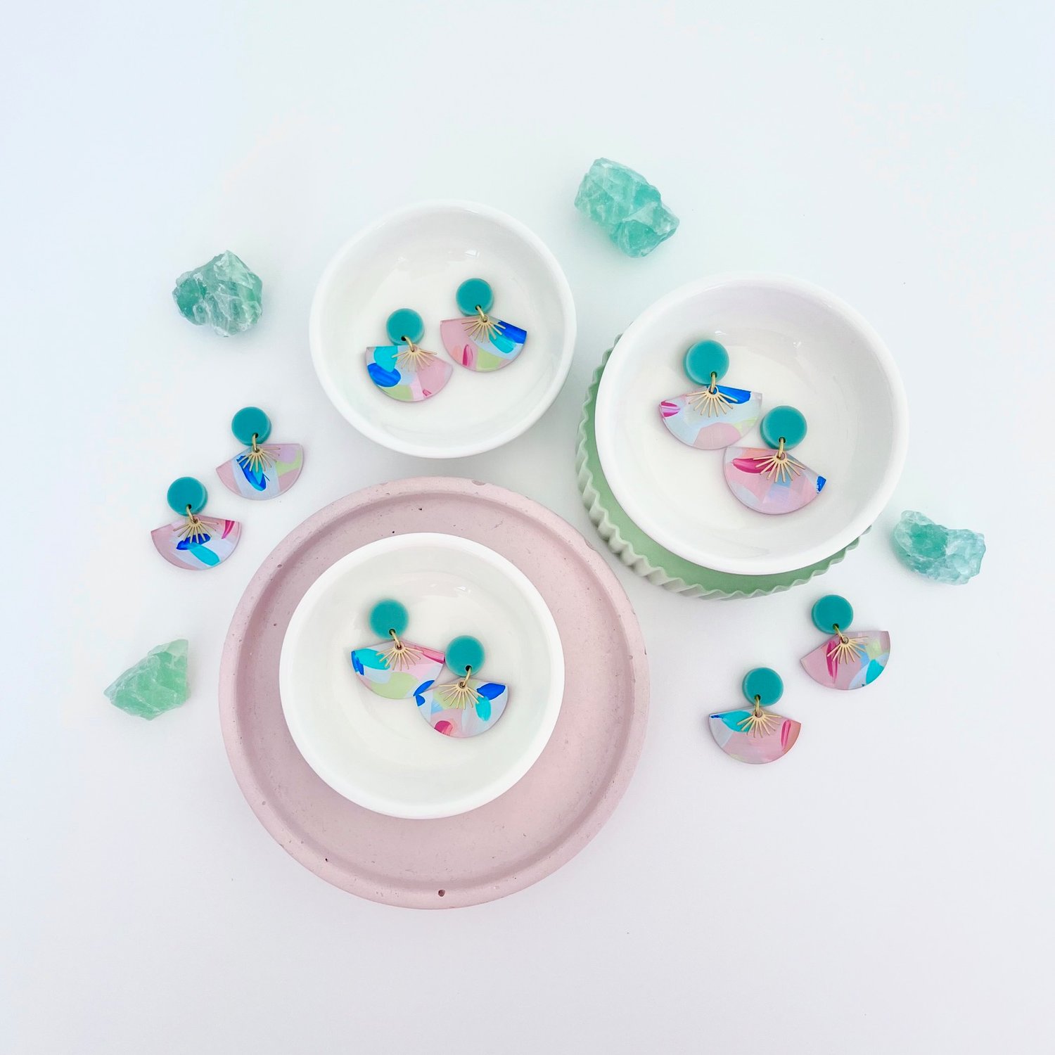 Image of Kaleidoscope (hand-painted) Mini Fan Dangles