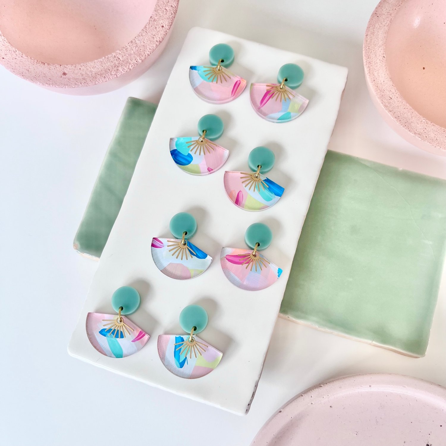 Image of Kaleidoscope (hand-painted) Mini Fan Dangles