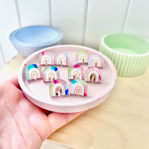 Image of 'Kaleidoscope' Painted Rainbow Studs