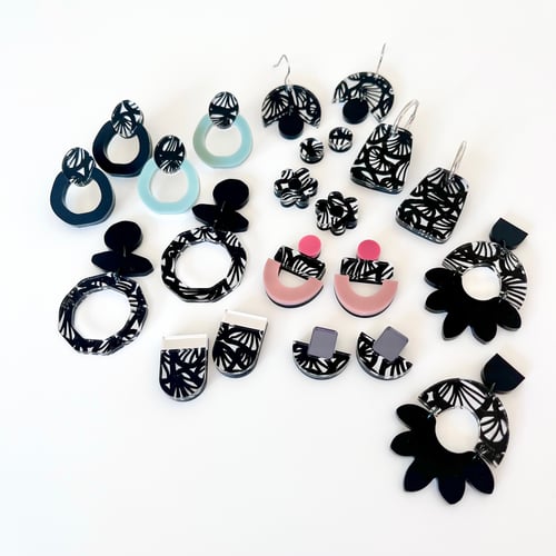 Image of Monochrome (hand-painted) Spot Hollow Statement Studs