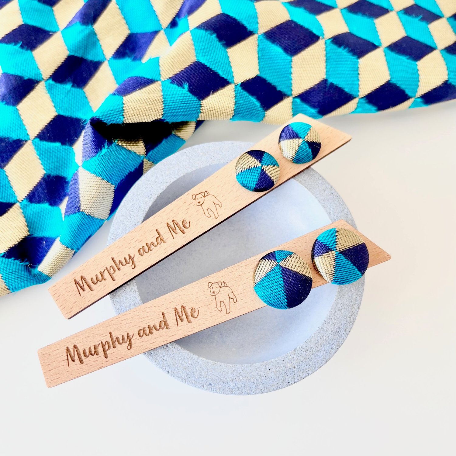 Image of Geo Colour Fabric Studs