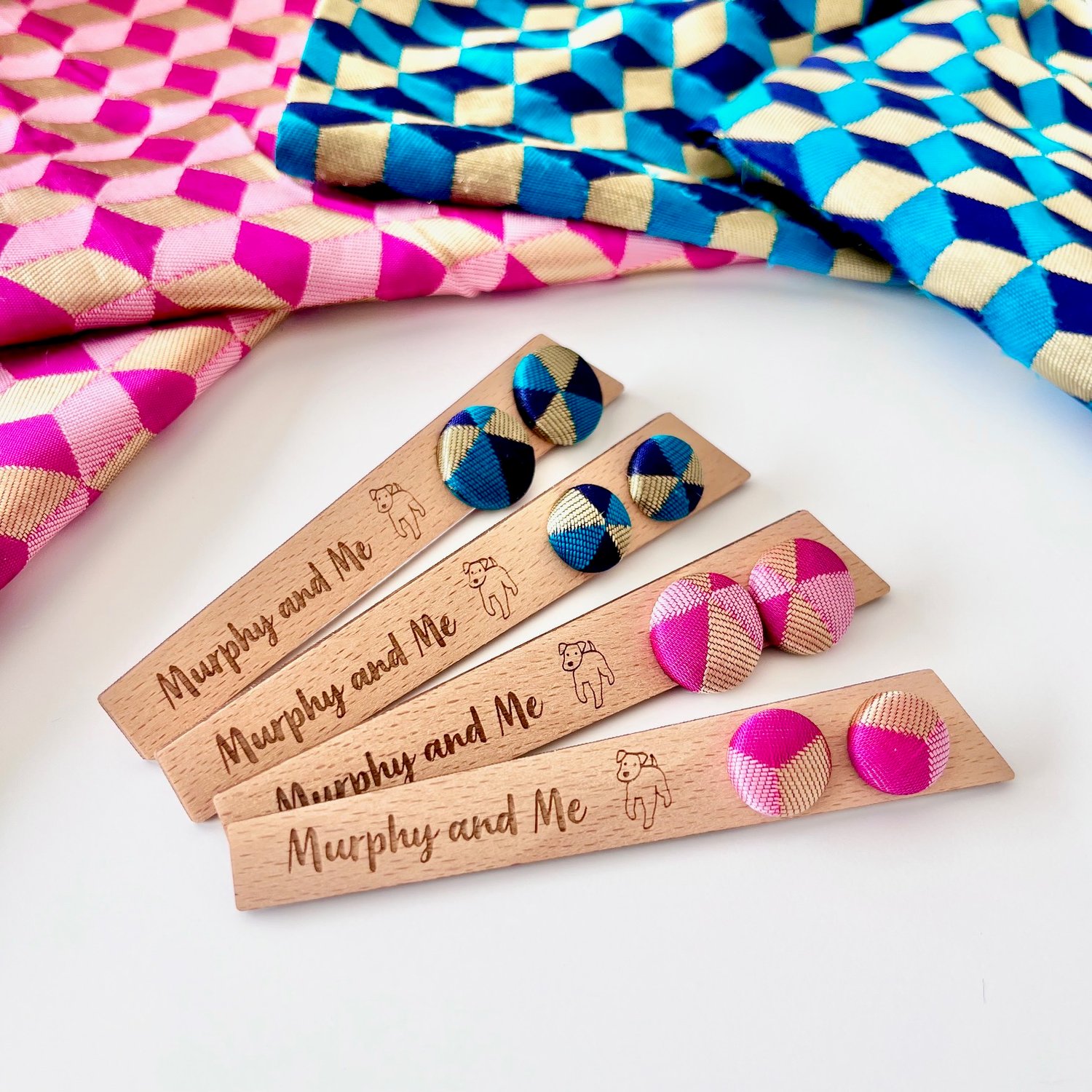 Image of Geo Colour Fabric Studs