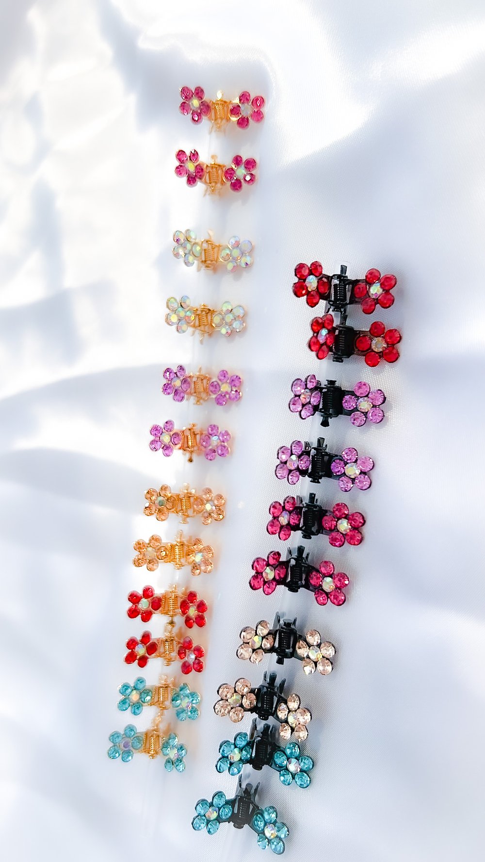 Flower stones hair clips 