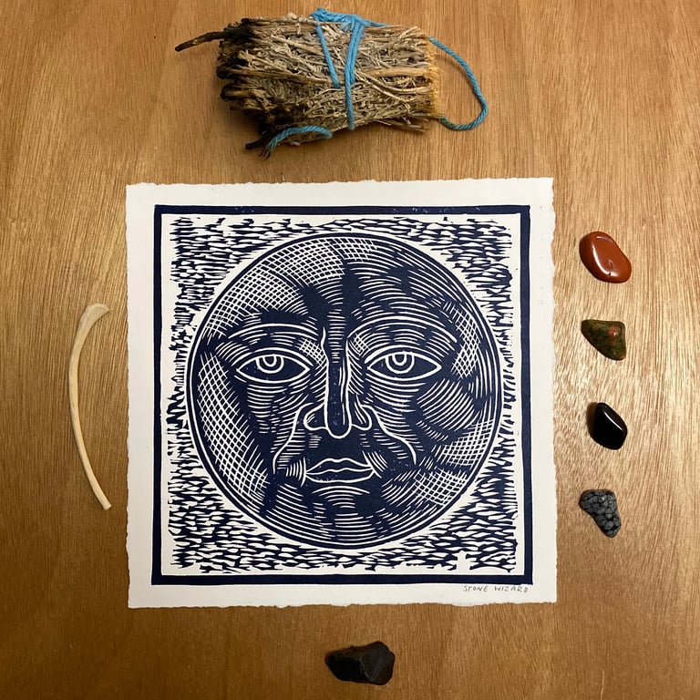 Moon Lino Print - Regular Edition