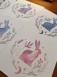 Image 1 of Rabbit greetings cards pack of 4