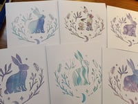 Image 2 of Rabbit greetings cards pack of 4