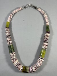 Image 1 of Shell and green quartz necklace