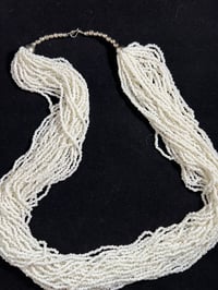 Image 1 of Many multi stranded white necklace