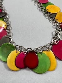 Image 2 of Colorful disks on silver chain