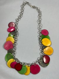 Image 4 of Colorful disks on silver chain