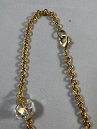 Image 2 of Faceted quartz crystals on gold chain