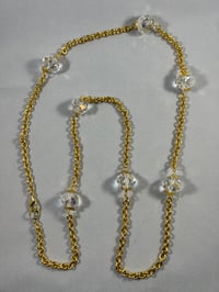 Image 3 of Faceted quartz crystals on gold chain