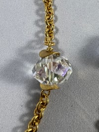 Image 4 of Faceted quartz crystals on gold chain
