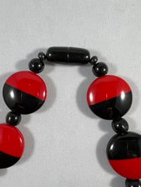 Image 2 of Black and red half eclipse necklace