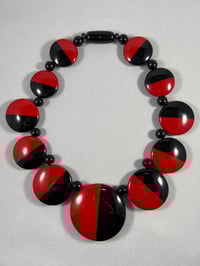 Image 3 of Black and red half eclipse necklace