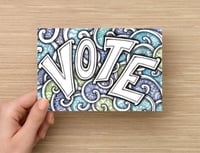 Image 1 of 1000+ Postcards - Blue Paisley "VOTE" - Postcards To Voters