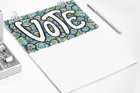 Image 3 of 1000+ Postcards - Whimsical 1/2 "VOTE" - Postcards To Voters
