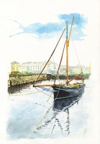 Image 1 of "Resting Hooker, Spanish Arch" - ORIGINAL & PRINT