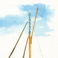 Image 3 of "Resting Hooker, Spanish Arch" - ORIGINAL & PRINT