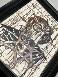 Image 1 of “Gas Mask “  Original Blood Painting Framed