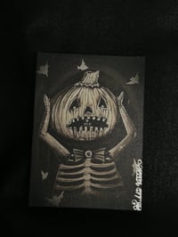 Image 1 of “ Jack-O-Lantern Rag Doll“ Mini Canvas Print