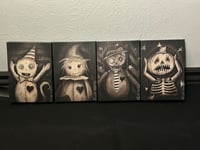 Image 2 of “Rag Doll Spooky Set”  4 Mini Canvases 