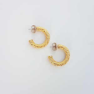 Vintage Hoop Pink Opal Tassel Earrings 
